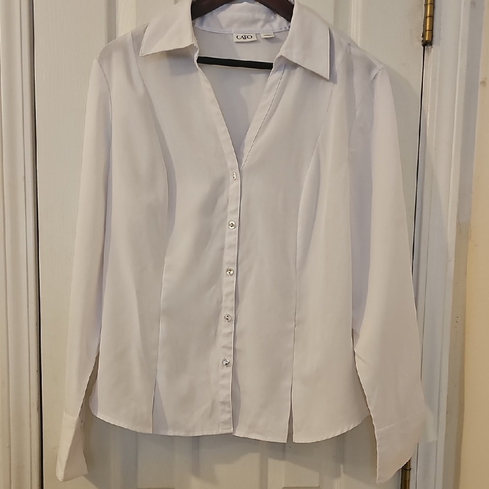 Cato White Textured Blouse with Tailored Fit